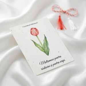 Felicitare cu lalea roșie