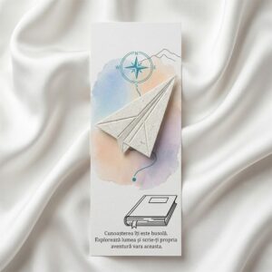 Semn de carte cu avion plantabil „Busola Cunoașterii”