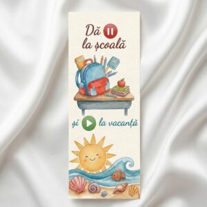 Semn de carte cu figurină plantabilă „Play la vacanță”