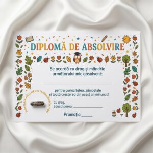 Diplomă plantabilă pentru grădiniță, model „Curiozitate”