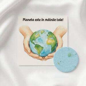 Cartonaș cu Planeta albastră plantabilă