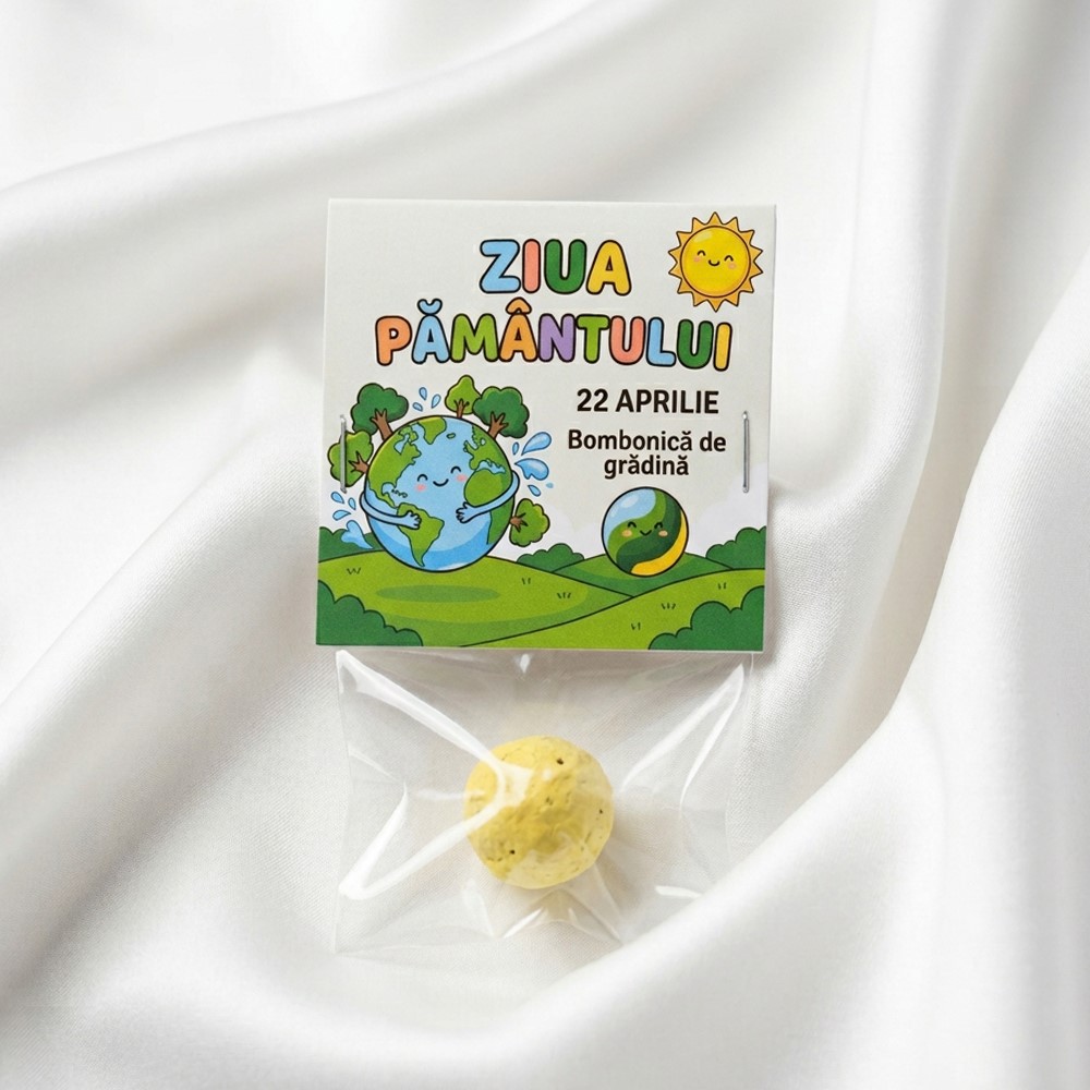 Micul Grădinar - Ziua Pământului contine o bombonica de gradina cu mix de seminte de flori care se planteaza si se transforma in flori. Perfecta pentru activitati educative scolare.