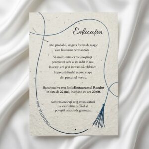 Invitație plantabilă absolvire „Educația”