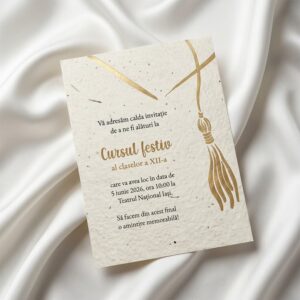 Invitație plantabilă „Simbol academic” – auriu