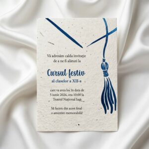 Invitație plantabilă „Simbol academic” – bleumarin