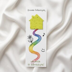 Semn de carte „Bucurie” cu școală plantabilă