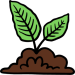O iconita cu o planta ce creste dintr-u sol fertil
